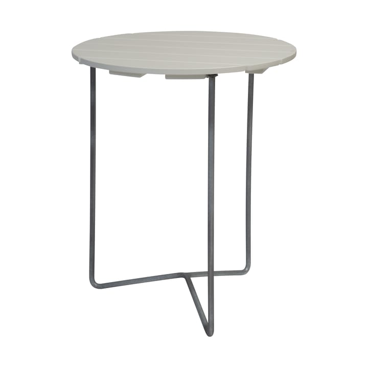 Stolik Table 6B Ø60 cm - Dąb lakierowany na bia�ło - ocynkowane nogi - Grythyttan Stålmöbler