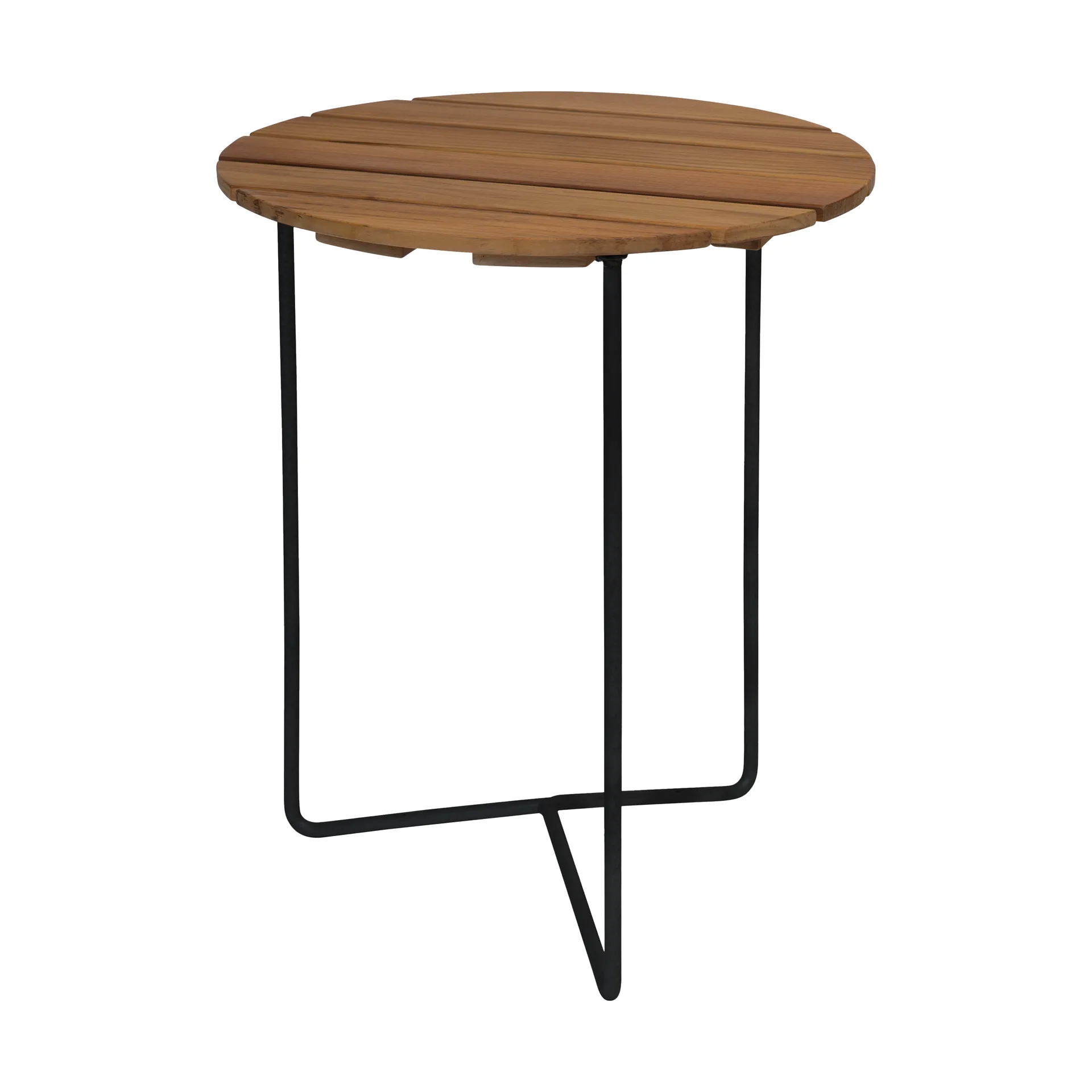 Stolik Table 6B Ø60 cm, Drewno tekowe nieobrobione-czarny Grythyttan Stålmöbler