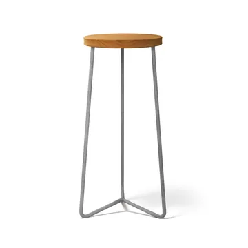 Taboret V-1  - Drewno tekowe-ocynkowany stelaż stalowy, 63 cm - Grythyttan Stålmöbler
