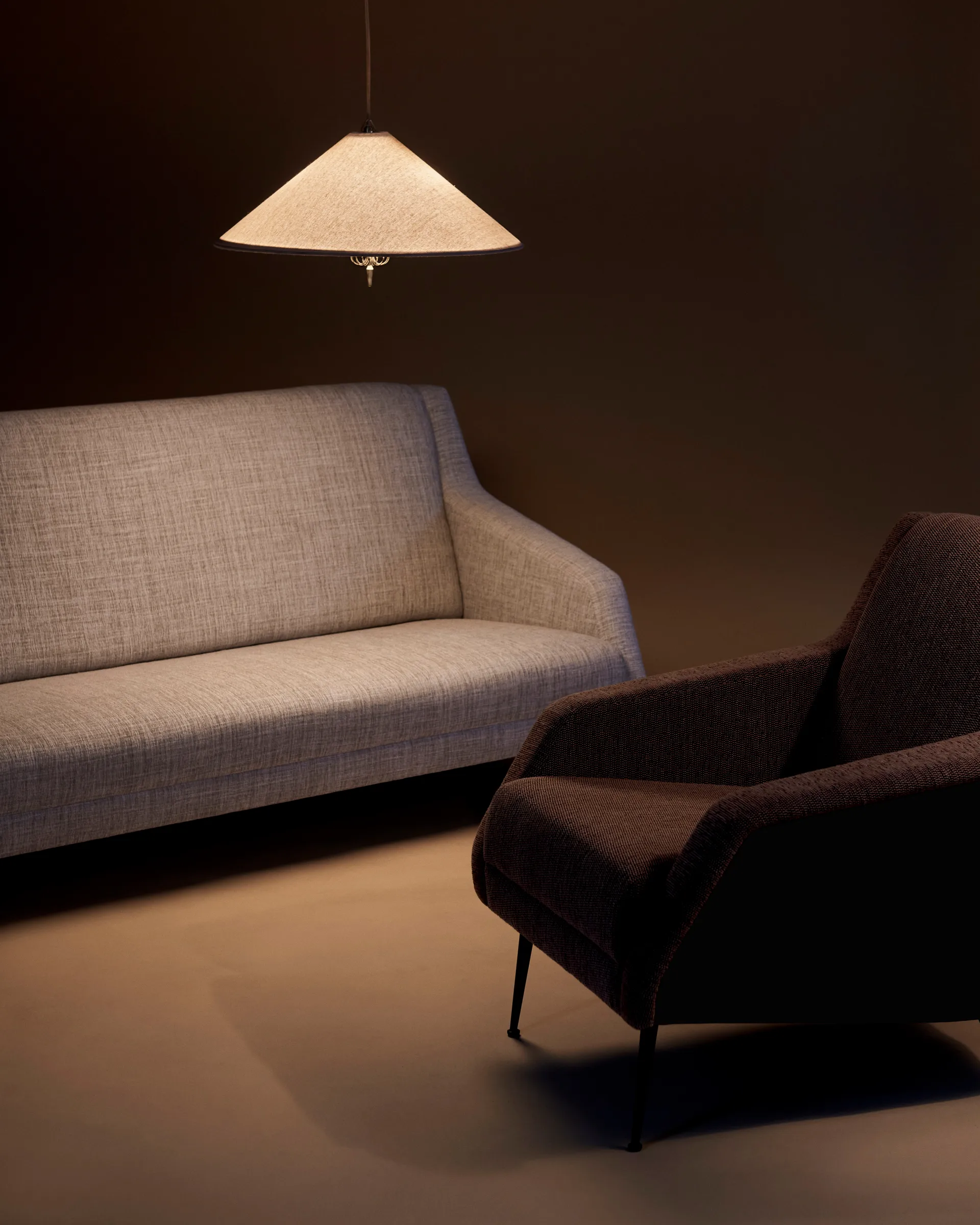 1967 lampa sufitowa, Canvas-mosiądz GUBI