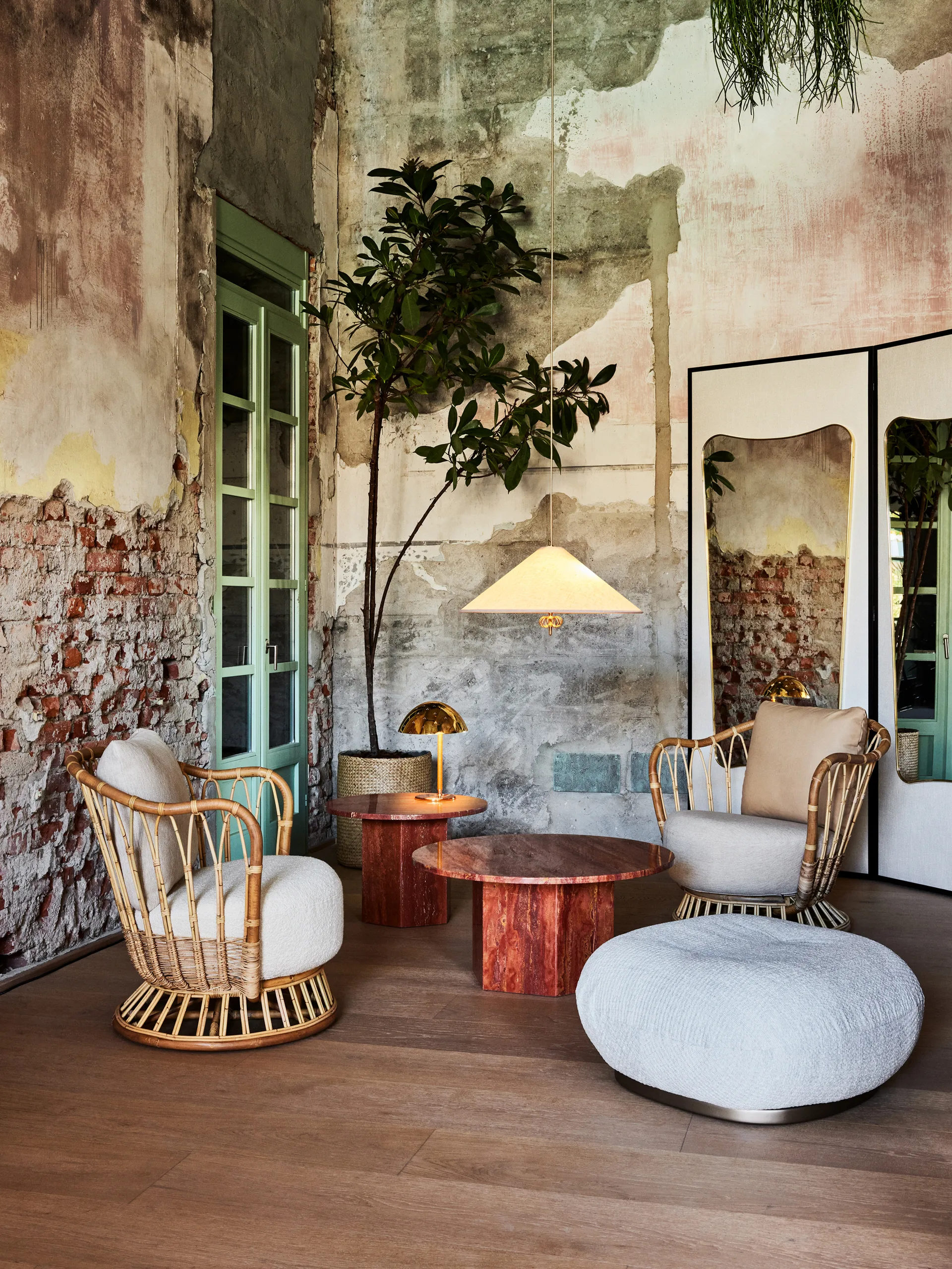 1967 lampa sufitowa, Canvas-mosiądz GUBI