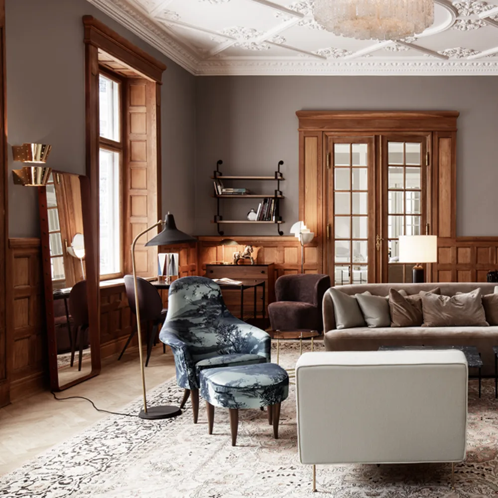 Adnet Prostokątne lustro, black, medium GUBI