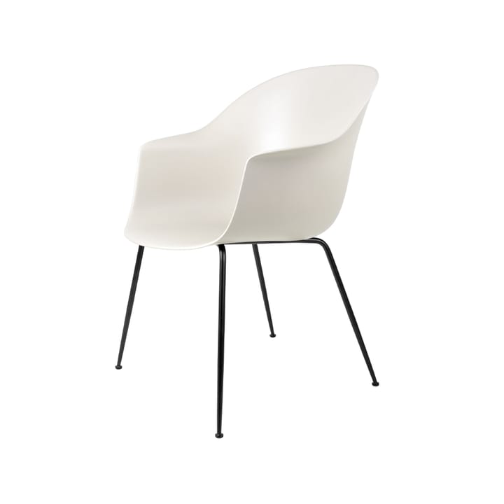 Bat krzesło - alabaster white, czarny stalowy stojak  - GUBI