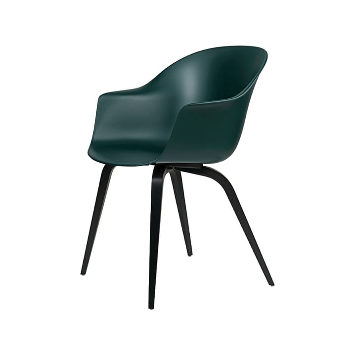 Bat krzesło - dark green, bejcowany na czarno stojak z drewna bukowego - GUBI