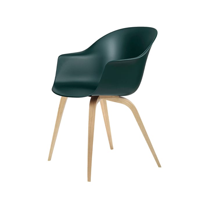 Bat krzesło - dark green, matowy lakierowany stojak dębowy - GUBI