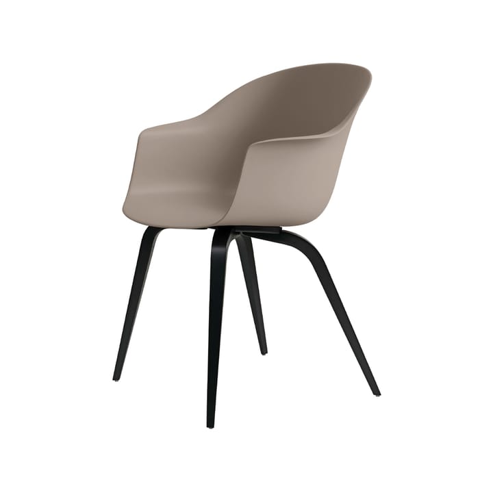 Bat krzesło - new beige, bejcowany na czarno stojak z drewna bukowego - GUBI