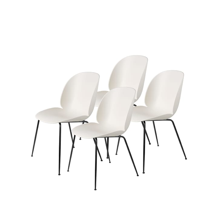 Beetle 4-pack krzesło - alabaster white, czarny stalowy stojak - GUBI