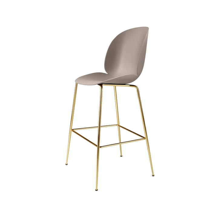 Beetle bar krzesło wysoki - new beige, mosiężny stojak - GUBI