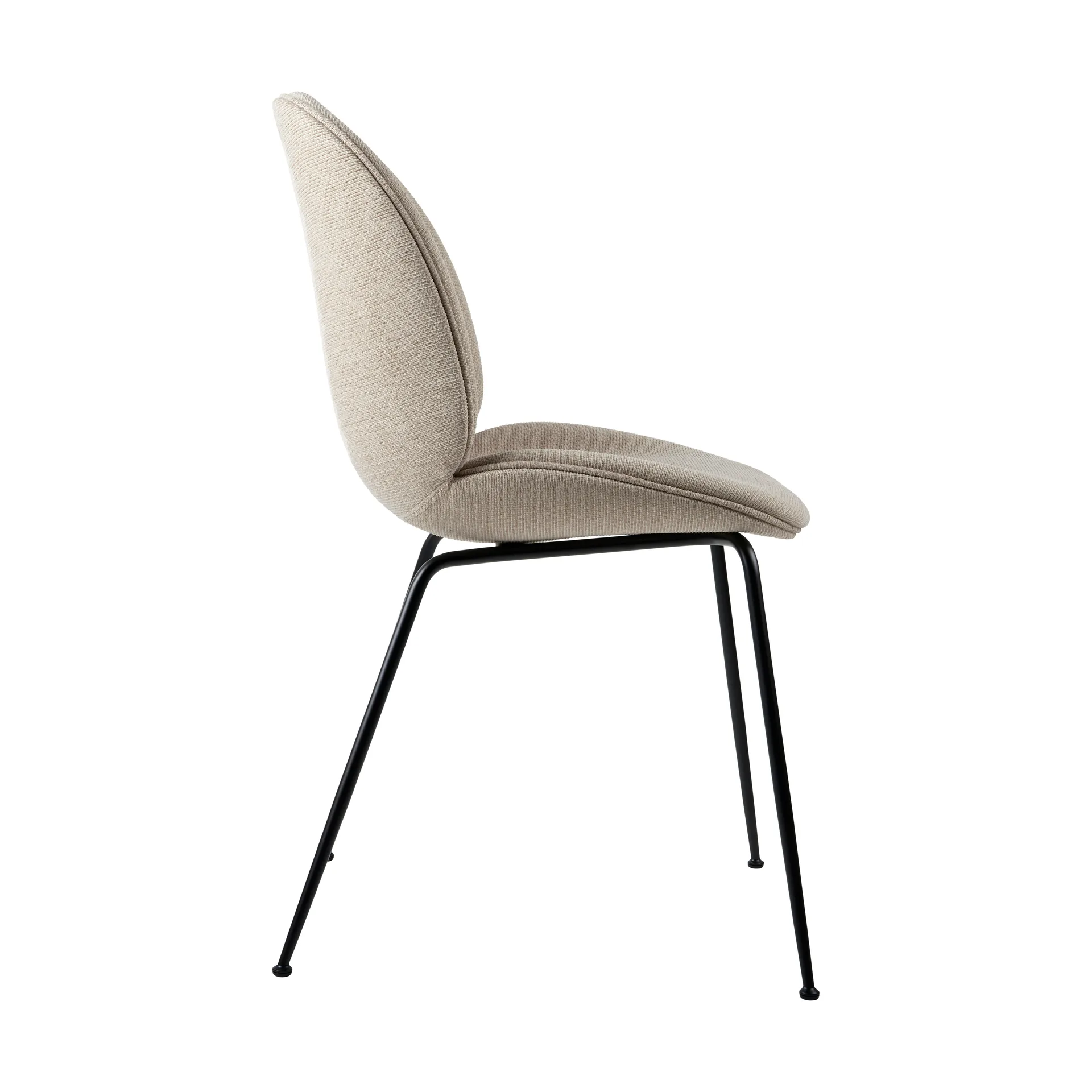Beetle dining chair fully upholstered conic base, Tempt 61168-black matowy GUBI