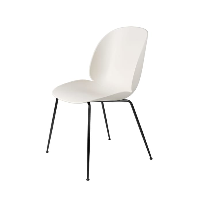 Beetle krzesło - alabaster white,  czarny stalowy stojak - GUBI