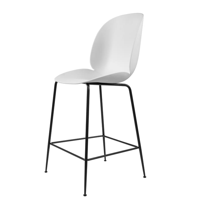 Beetle krzesło barowe plast czarne nogi - biały - GUBI