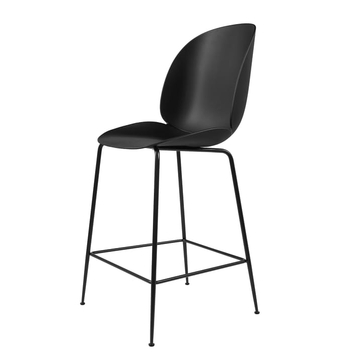 Beetle krzesło barowe plast czarne nogi - czarny - GUBI
