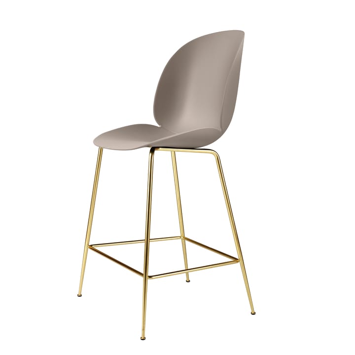 Beetle krzesło barowe plast mosiądzskość - new beige - GUBI
