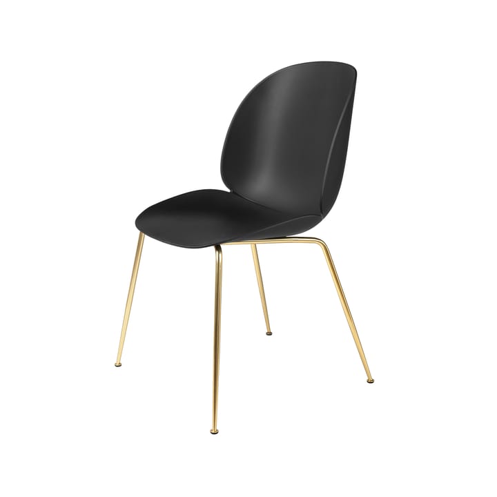 Beetle krzesło - Black, mosiężny stojak - GUBI