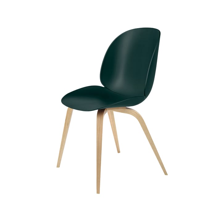 Beetle krzesło - Dark green-stojak z dębu lakierowanego na mat - GUBI