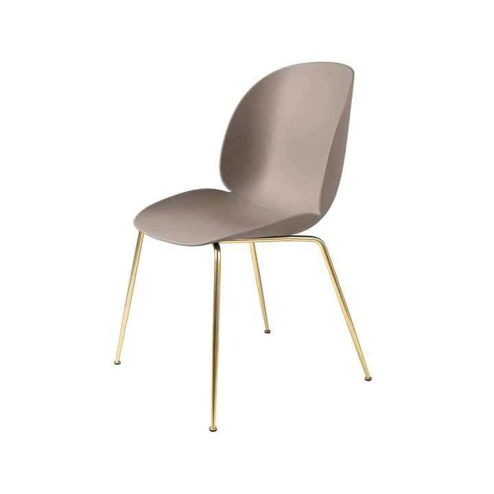 Beetle krzesło - New beige, mosiężny stojak - GUBI