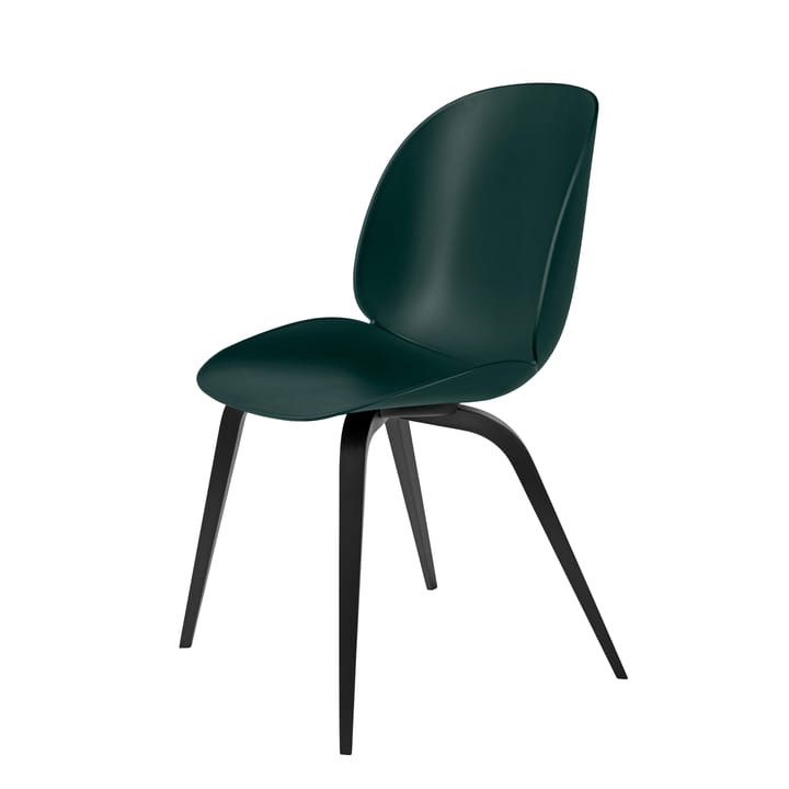 Beetle krzesło plast czarny drewniane nogi - Zielony - GUBI