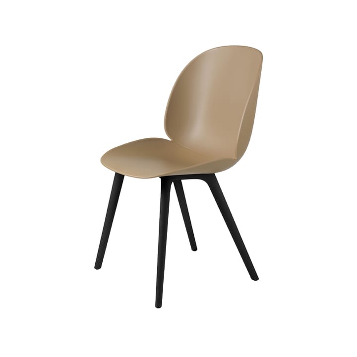 Beetle Plastic krzesło - pebble brown, czarne nogi - GUBI