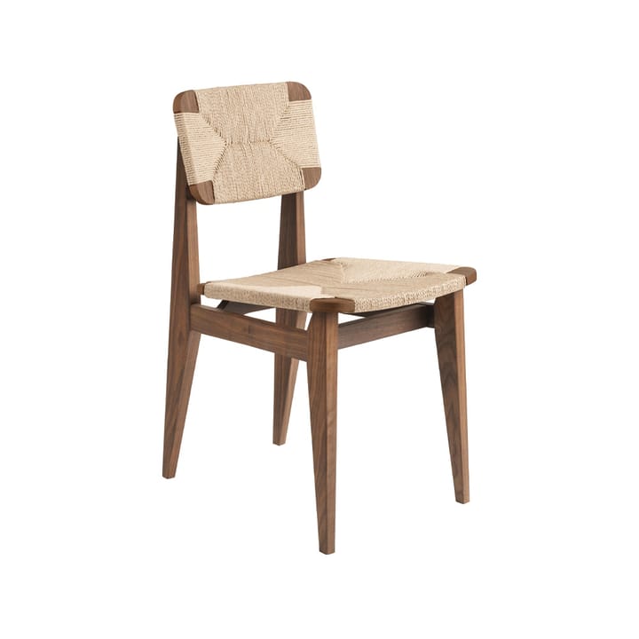 C-Chair krzesło - american walnut,oparcie z naturalnej wikliny - GUBI