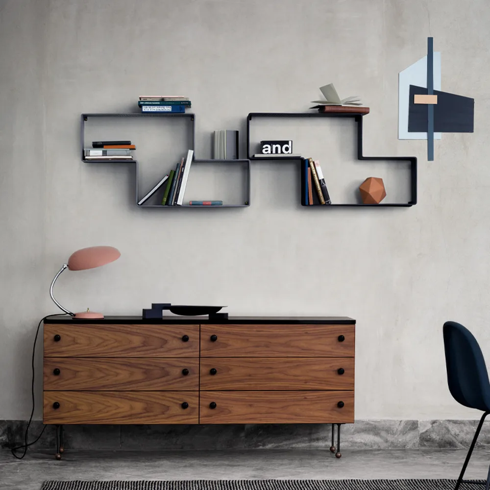 Dédal półka, soft black GUBI