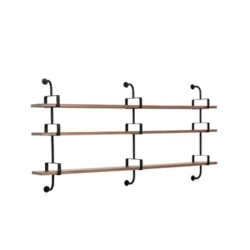 Demon półka ścienna 3 poziomy - walnut, 215 cm - GUBI