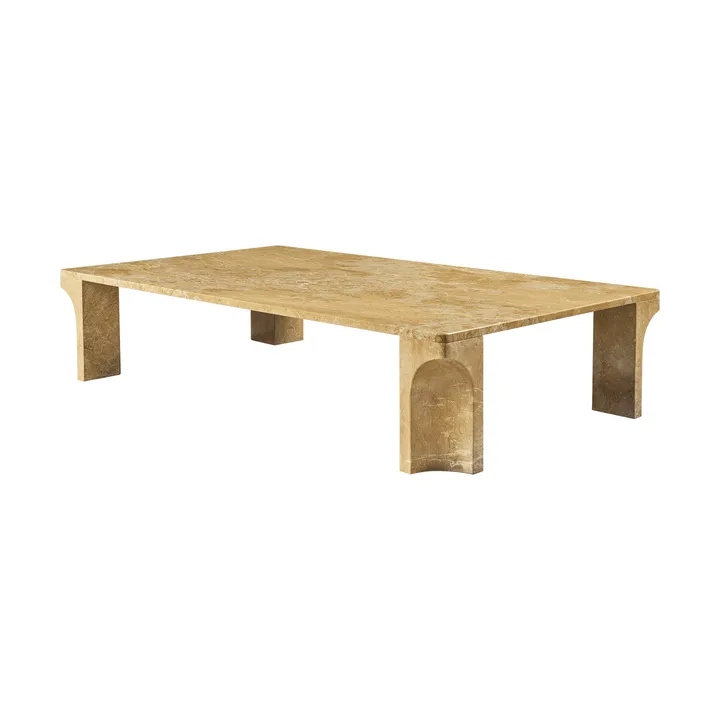 Doric stolik kawowy - Honey Amber marmur, 140x80 cm - GUBI