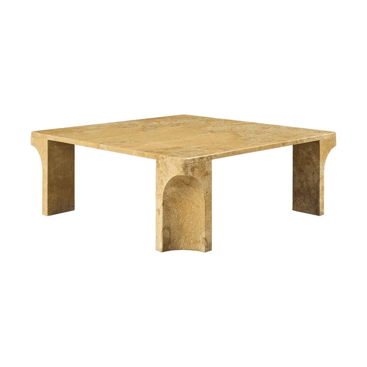 Doric stolik kawowy - Honey Amber marmur, 80x80 cm - GUBI
