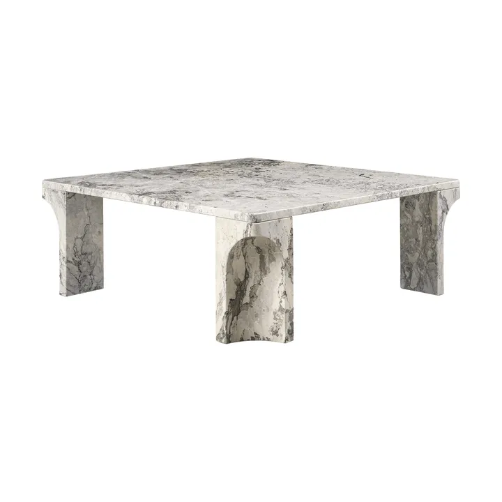 Doric stolik kawowy - Stormy Gray marmur, 80x80 cm - GUBI