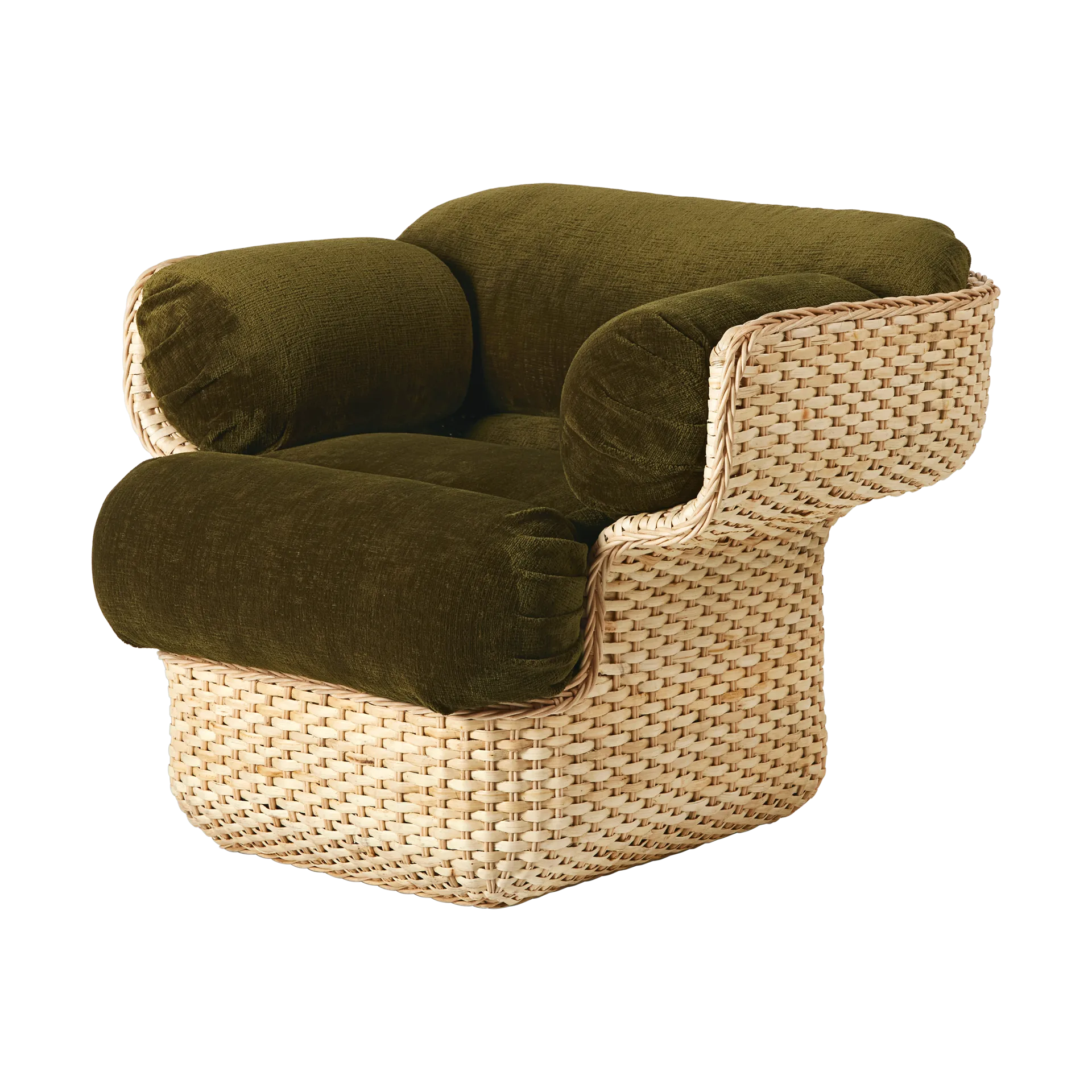 Fotel tapicerowany Basket, Mumble Glamour Group 40-rattan GUBI