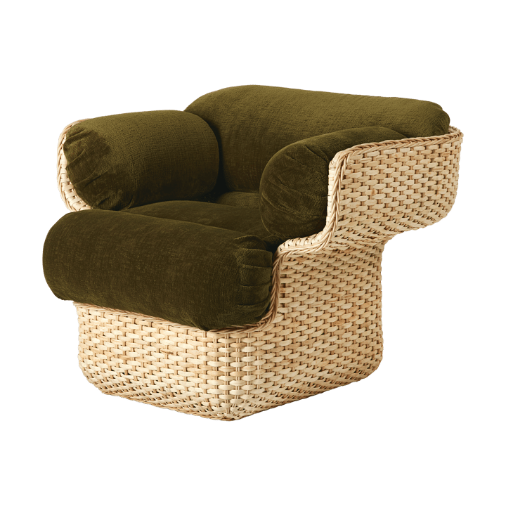Fotel tapicerowany Basket, Mumble Glamour Group 40-rattan GUBI
