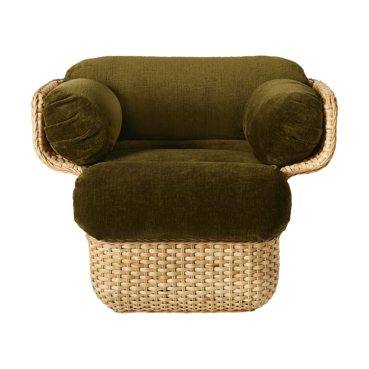 Fotel tapicerowany Basket, Mumble Glamour Group 40-rattan GUBI