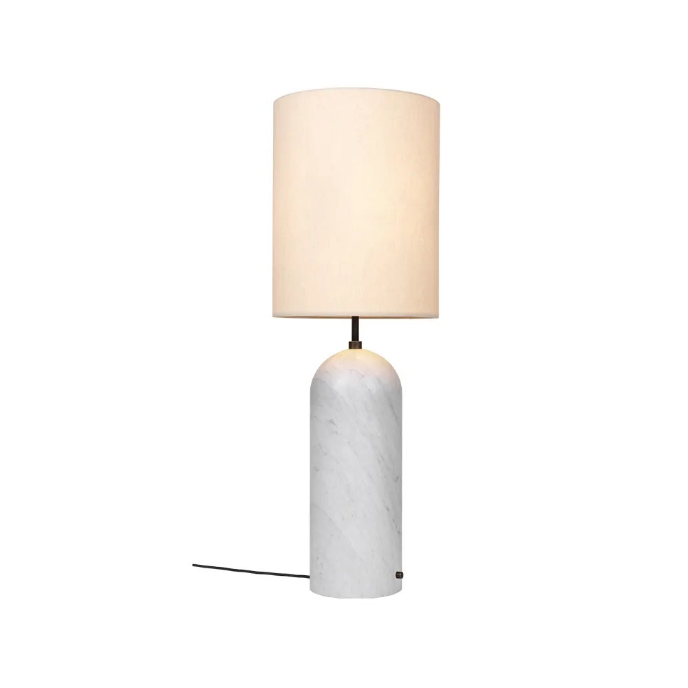 GraBiałyy XL lampa podłogowa, biały marmur/canvas, high GUBI