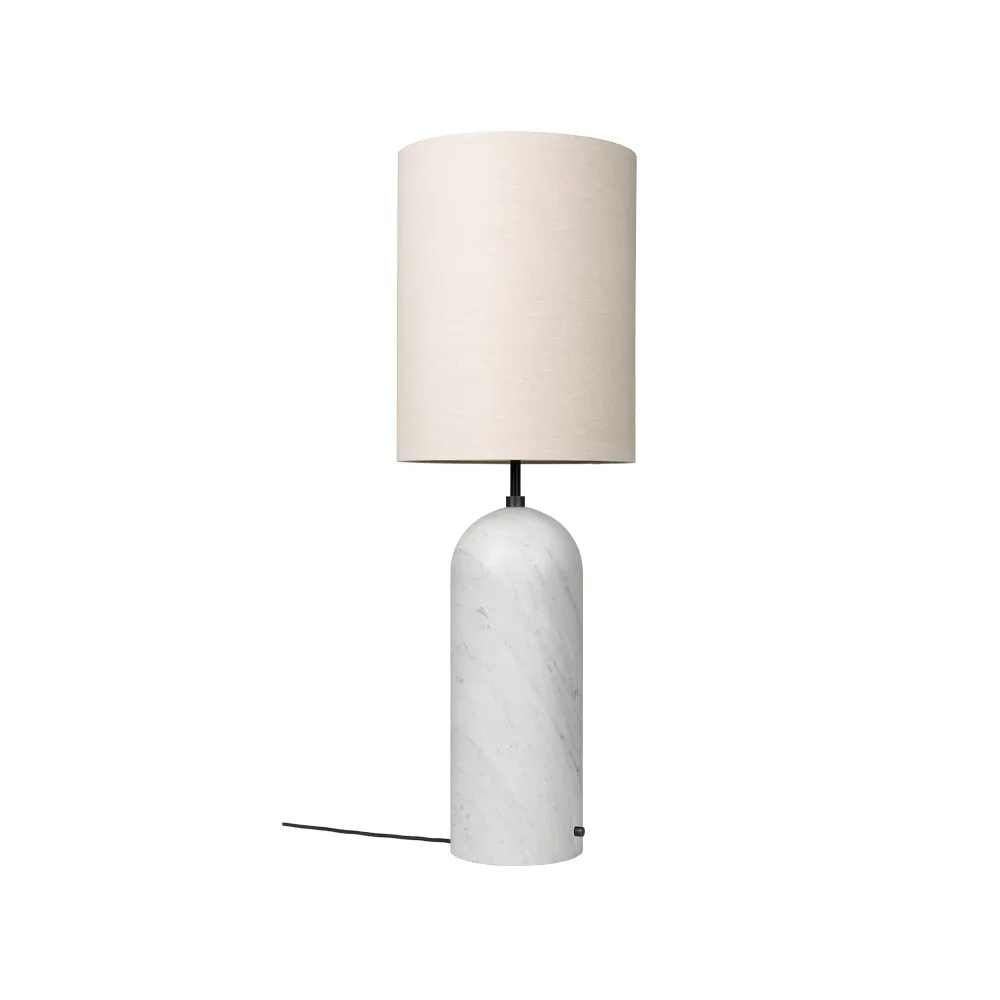 GraBiałyy XL lampa podłogowa, biały marmur/canvas, high GUBI