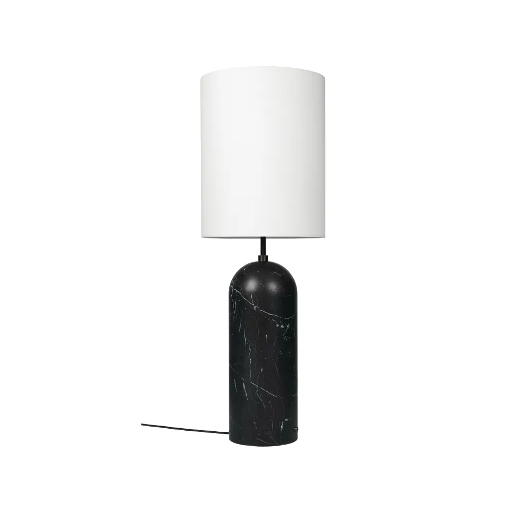 GraBiałyy XL lampa podłogowa, czarny marmur/biały, high GUBI