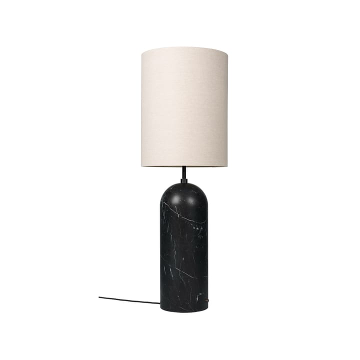 GraBiałyy XL lampa podłogowa - czarny marmur/canvas, high - GUBI