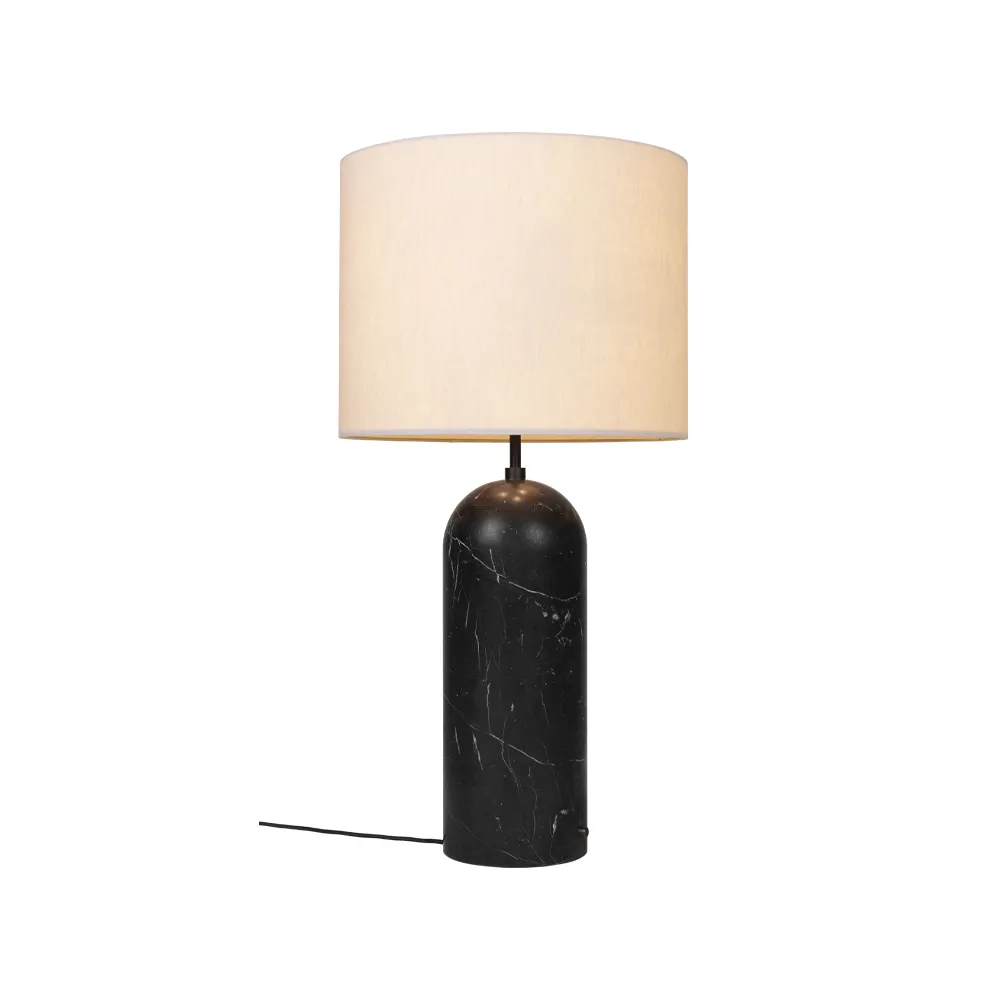 GraBiałyy XL lampa podłogowa, czarny marmur/canvas, low GUBI