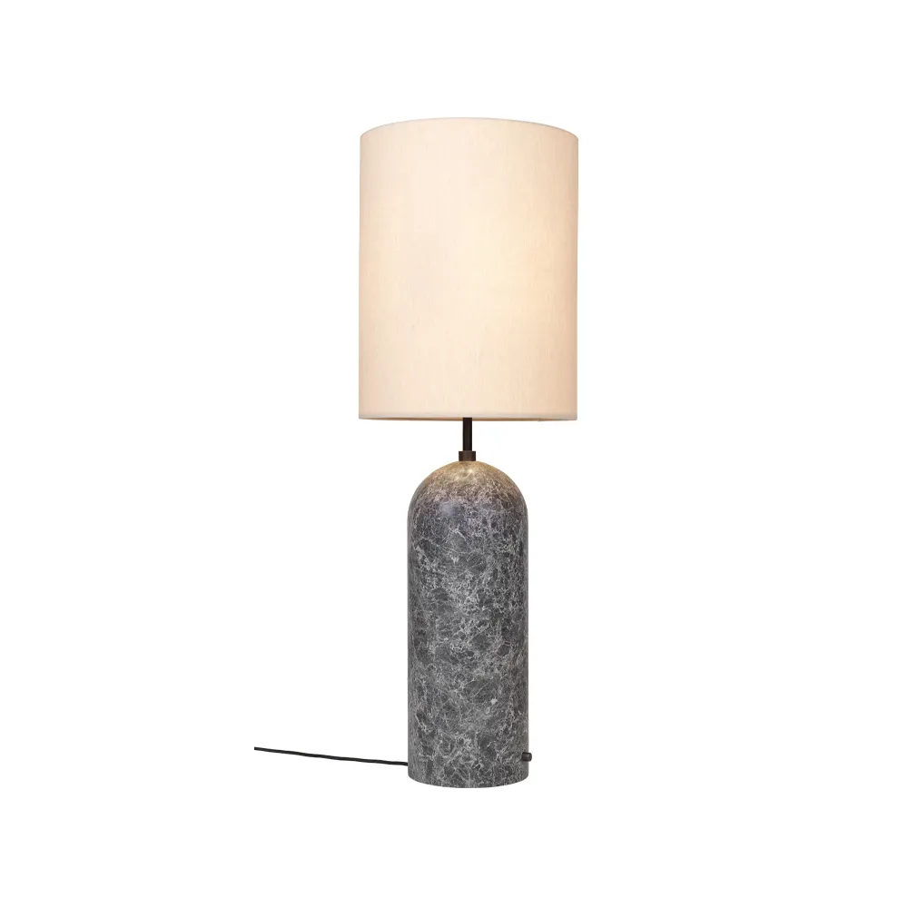 GraBiałyy XL lampa podłogowa, szary marmur/canvas, high GUBI