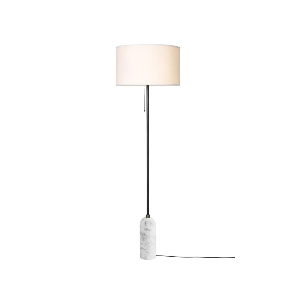 Gravity lampa podłogowa, biały marmur/biały GUBI