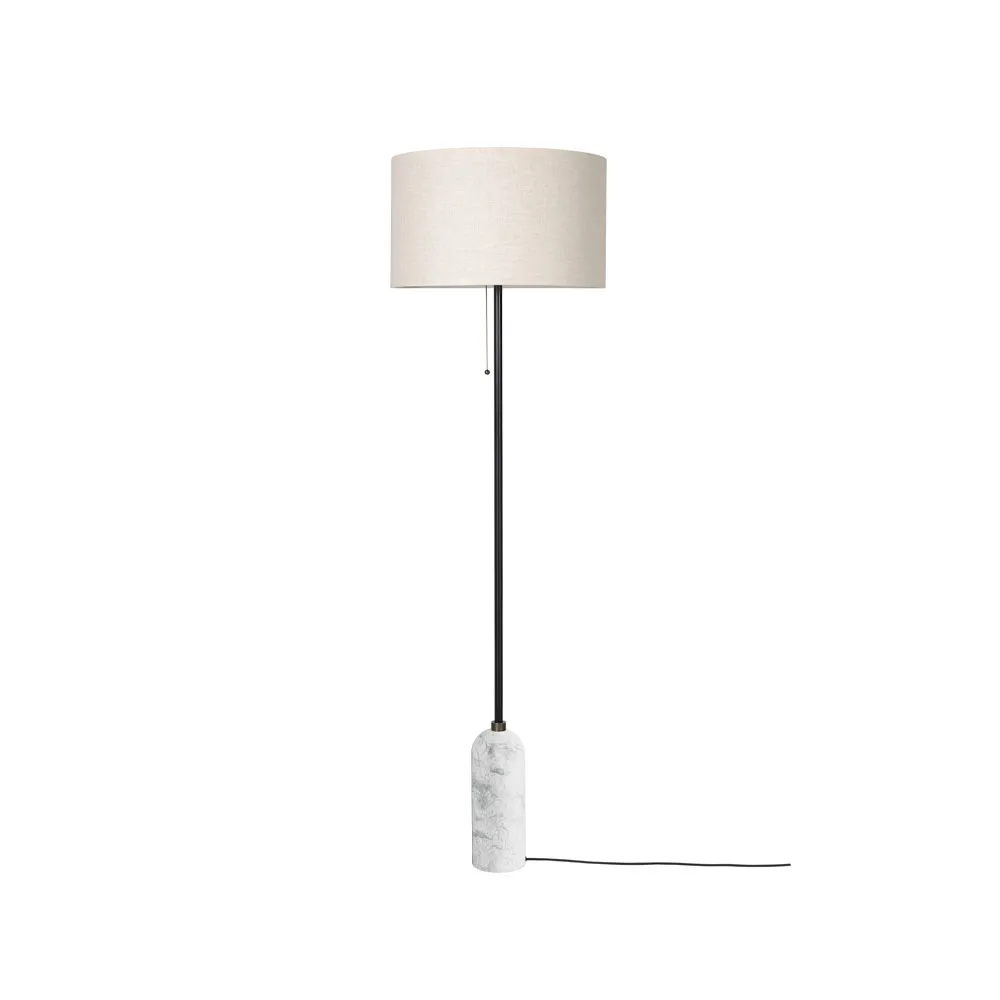 Gravity lampa podłogowa, biały marmur/canvas GUBI
