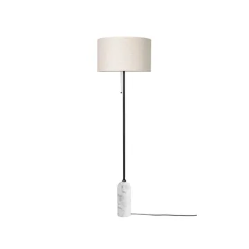 Gravity lampa podłogowa - biały marmur/canvas - GUBI