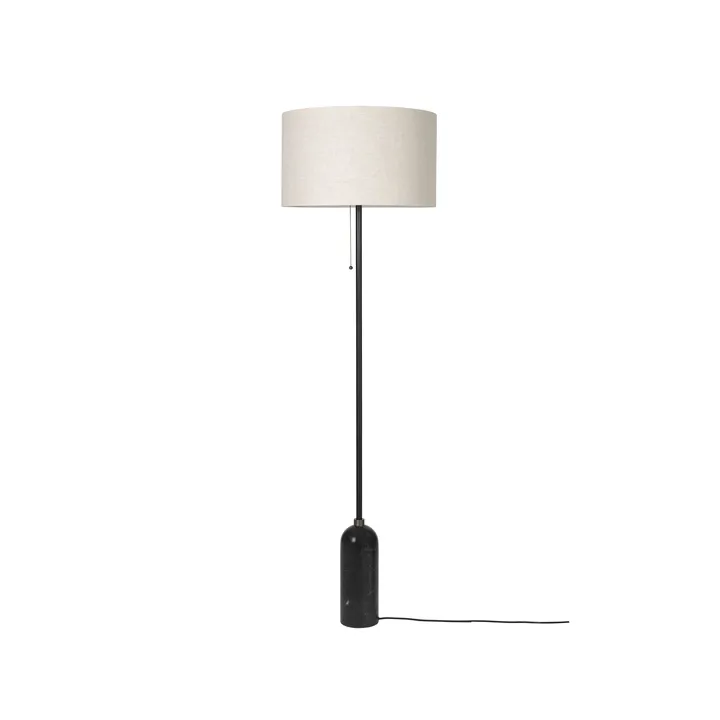 Gravity lampa podłogowa - czarny marmur/canvas - GUBI