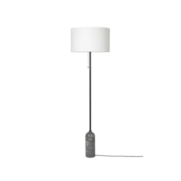 Gravity lampa podłogowa - szary marmur/biały - GUBI