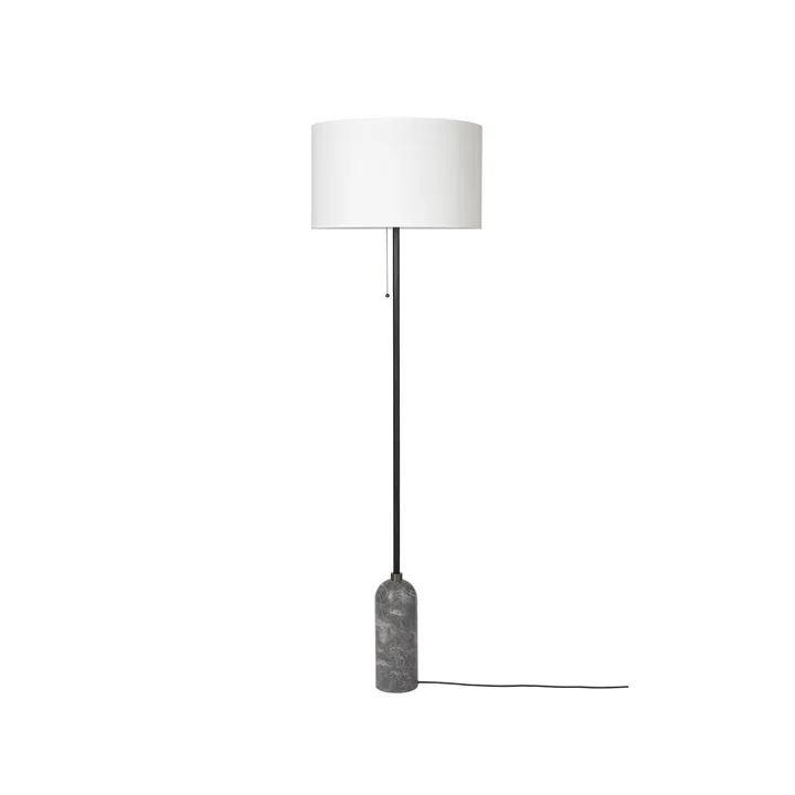 Gravity lampa podłogowa - szary marmur/biały - GUBI