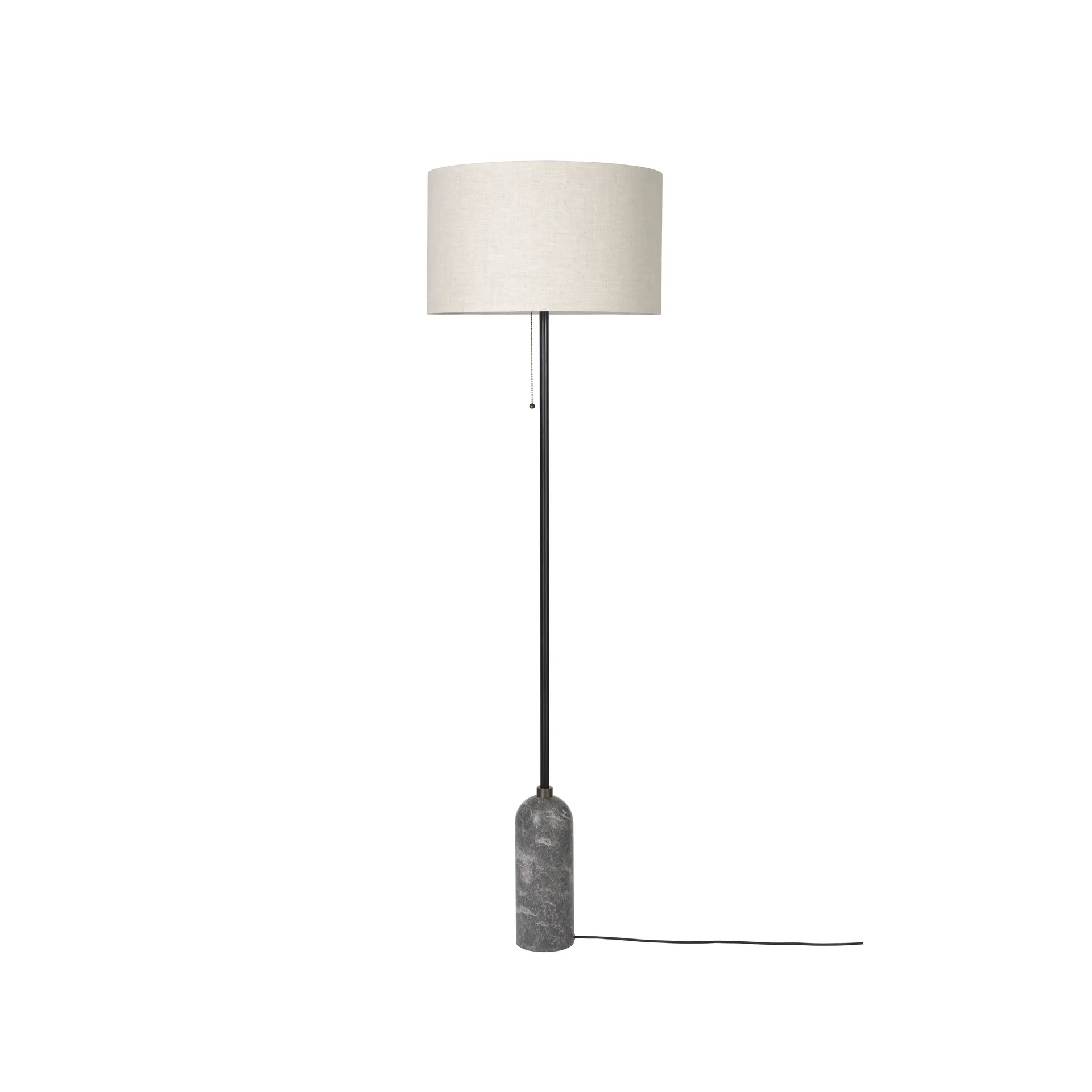 Gravity lampa podłogowa, szary marmur/canvas GUBI