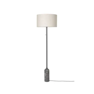 Gravity lampa podłogowa - szary marmur/canvas - GUBI