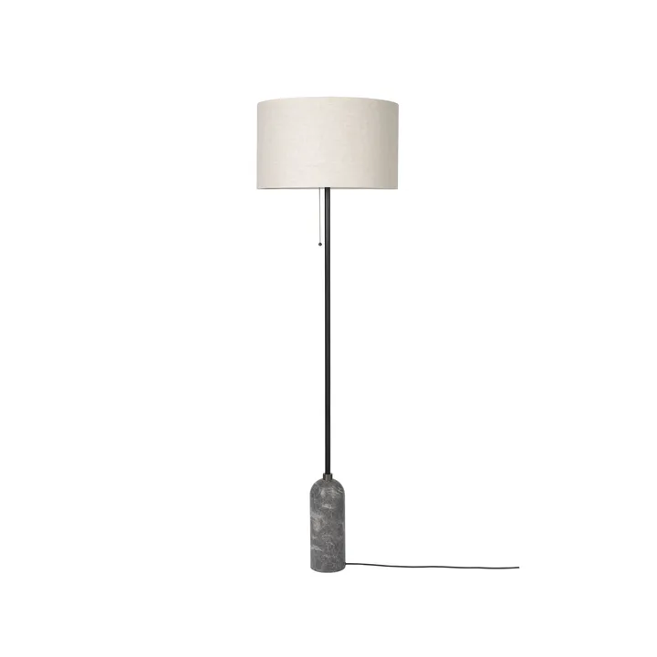 Gravity lampa podłogowa - szary marmur/canvas - GUBI