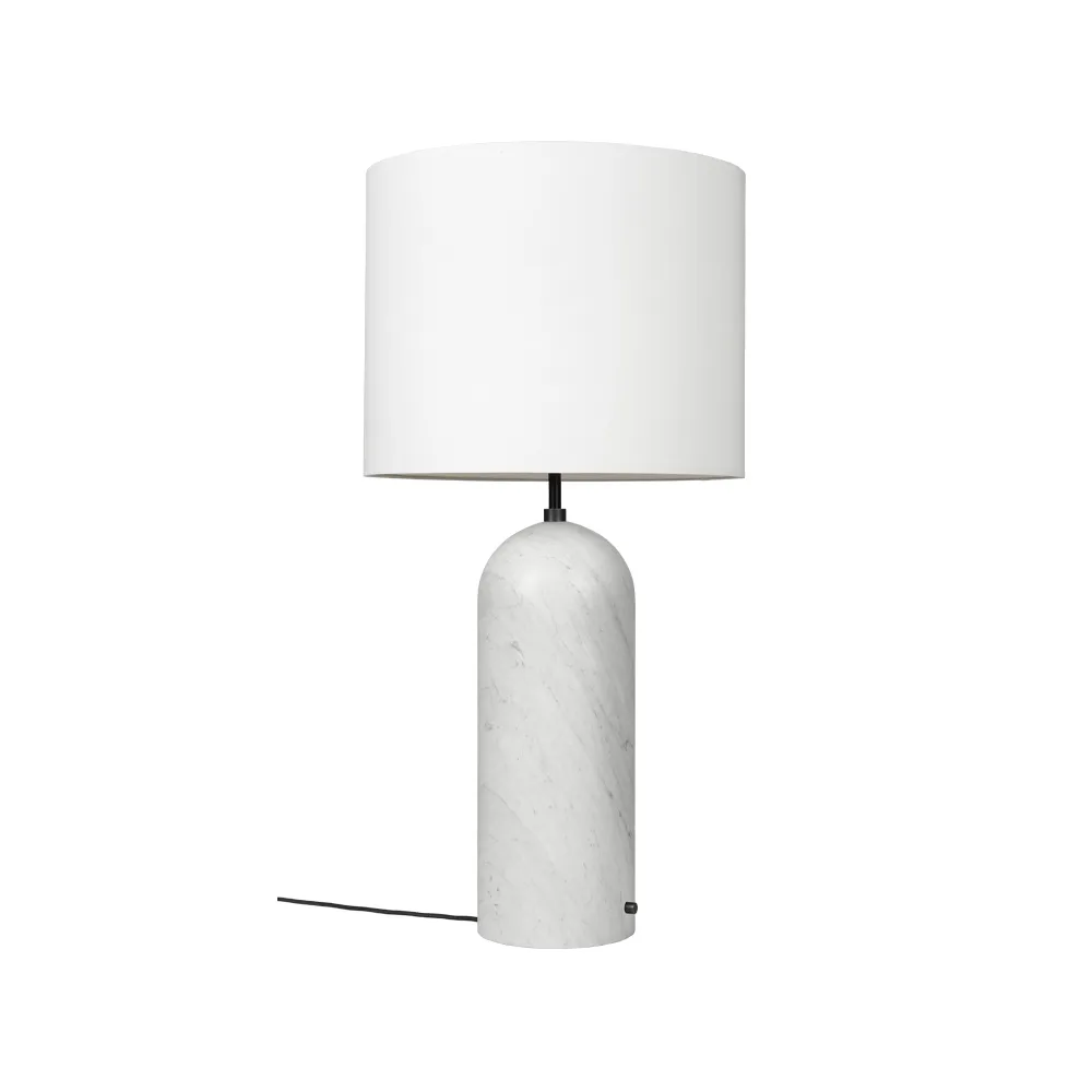Gravity XL lampa podłogowa, biały marmur/biały, low GUBI