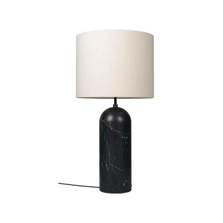 Gravity XL lampa podłogowa - czarny marmur/canvas, low - GUBI