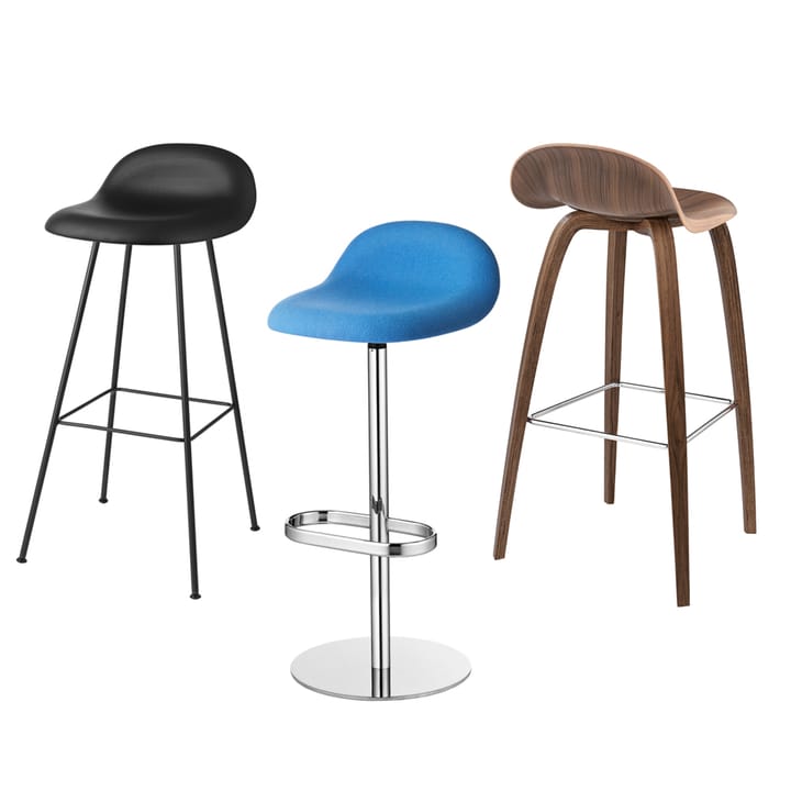 Gubi 3D krzesło barowe wysoke - oak matowy lakierowany, chromade stalmedar - GUBI