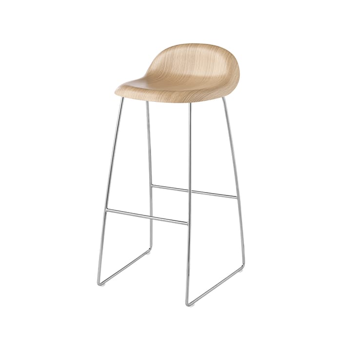 Gubi 3D krzesło barowe wysoke - oak matowy lakierowany, chromade stalmedar - GUBI